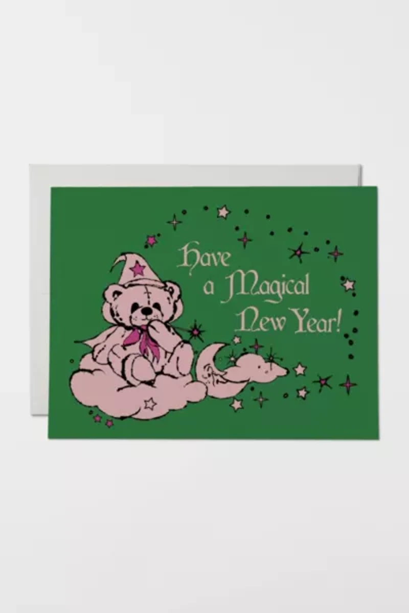 Red Cap Beary New Year Holiday Card