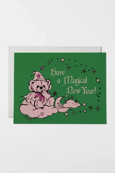 Red Cap Beary New Year Holiday Card
