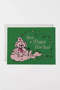 Red Cap Beary New Year Holiday Card