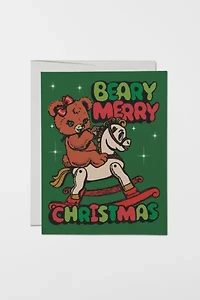 Red Cap Beary Merry Holiday Card