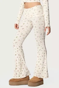 Edikted Bloom Baby Fold Over Flared Leggings