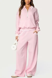 Edikted Ashtin Ruffle Trim Sweatpants