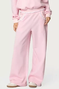 Edikted Ashtin Ruffle Trim Sweatpants