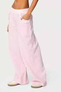Edikted Ashtin Ruffle Trim Sweatpants