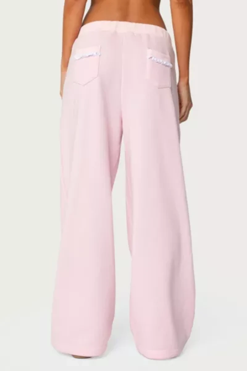 Edikted Ashtin Ruffle Trim Sweatpants