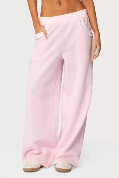 Edikted Ashtin Ruffle Trim Sweatpants