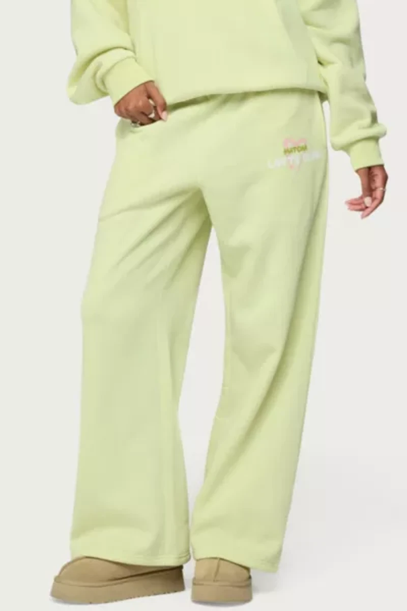 Edikted Matcha Lover Straight Leg Sweatpants