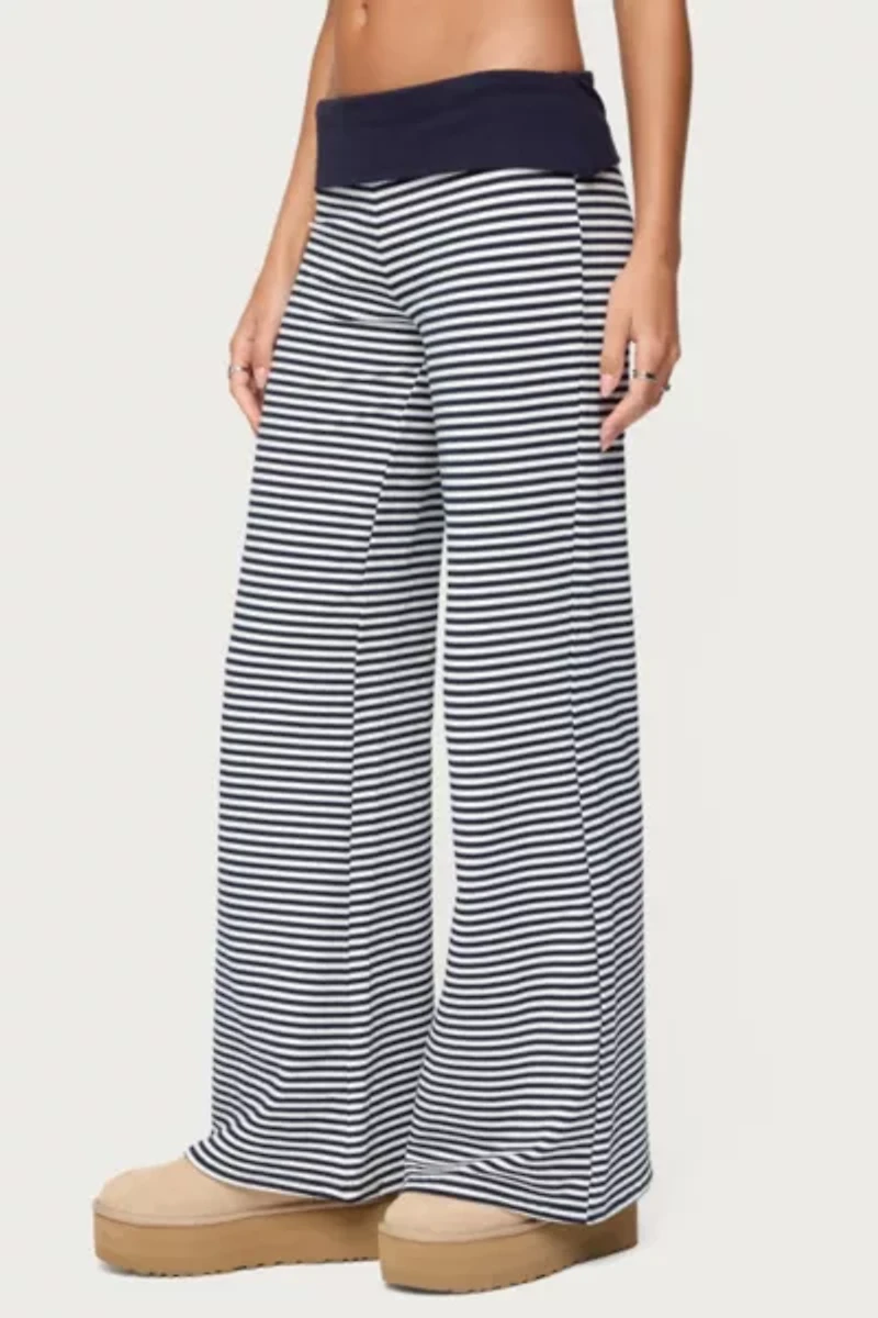 Edikted Meggy Striped Fold Over Pants