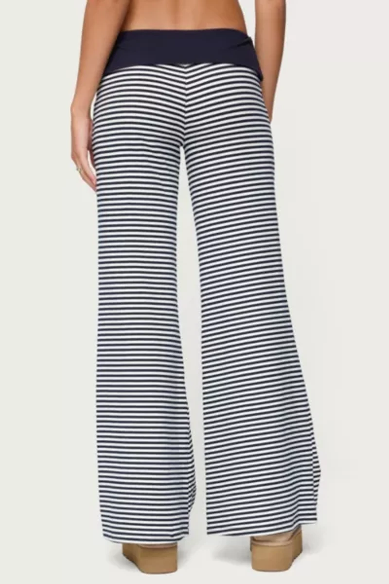 Edikted Meggy Striped Fold Over Pants