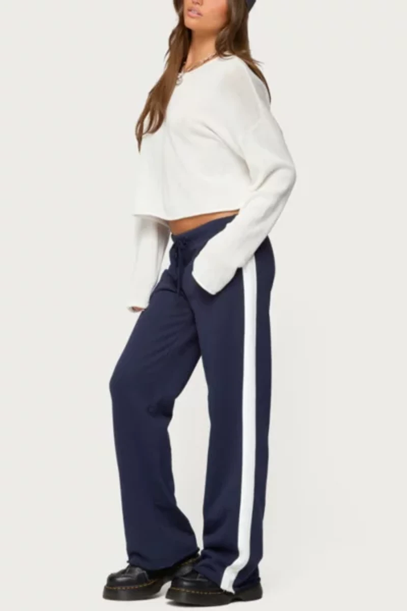 Edikted Baker Contrast Striped Sweatpants