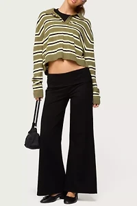 Edikted Petite Wide Leg Fold Over Pants