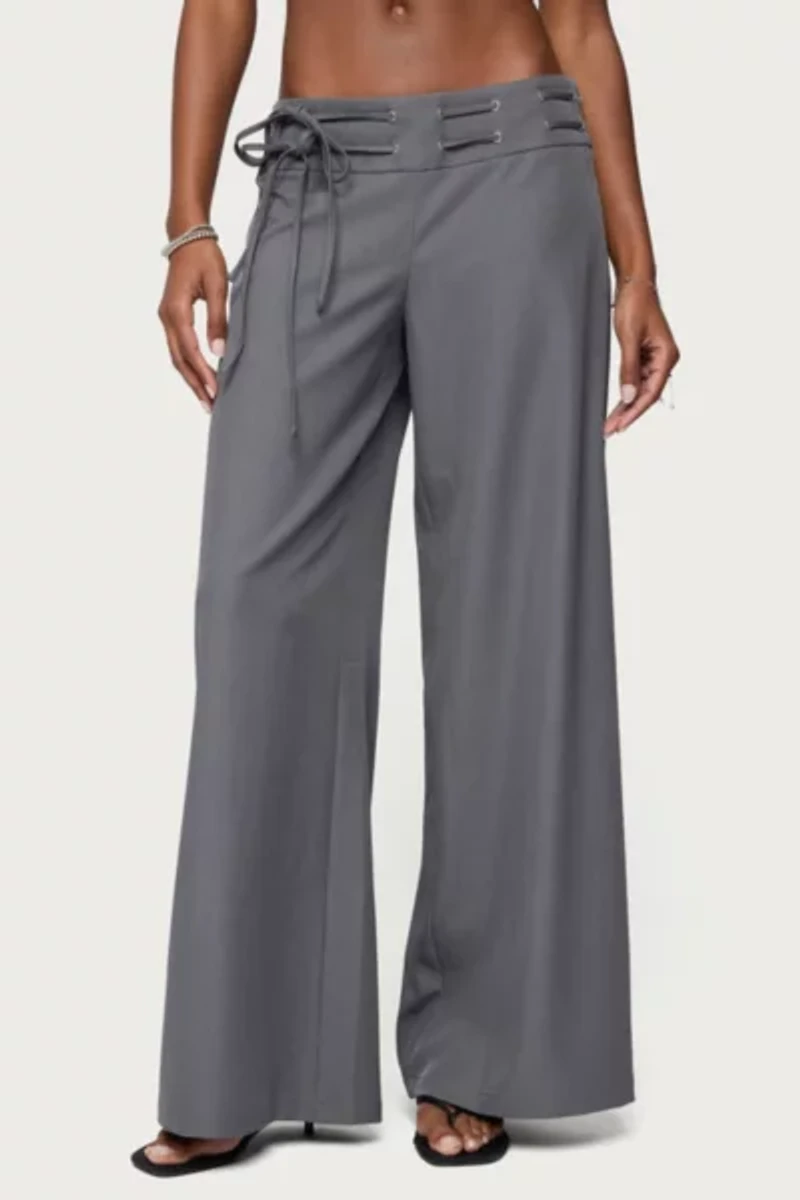 Edikted Willard Baggy Lace Up Belt Pants