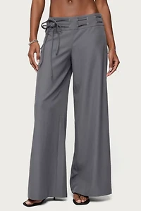 Edikted Willard Baggy Lace Up Belt Pants