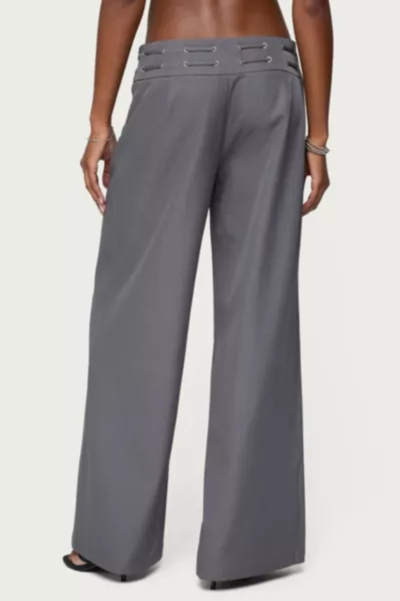 Edikted Willard Baggy Lace Up Belt Pants