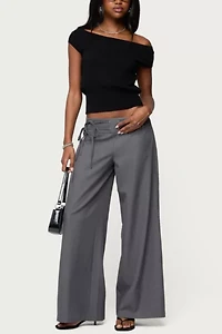 Edikted Willard Baggy Lace Up Belt Pants