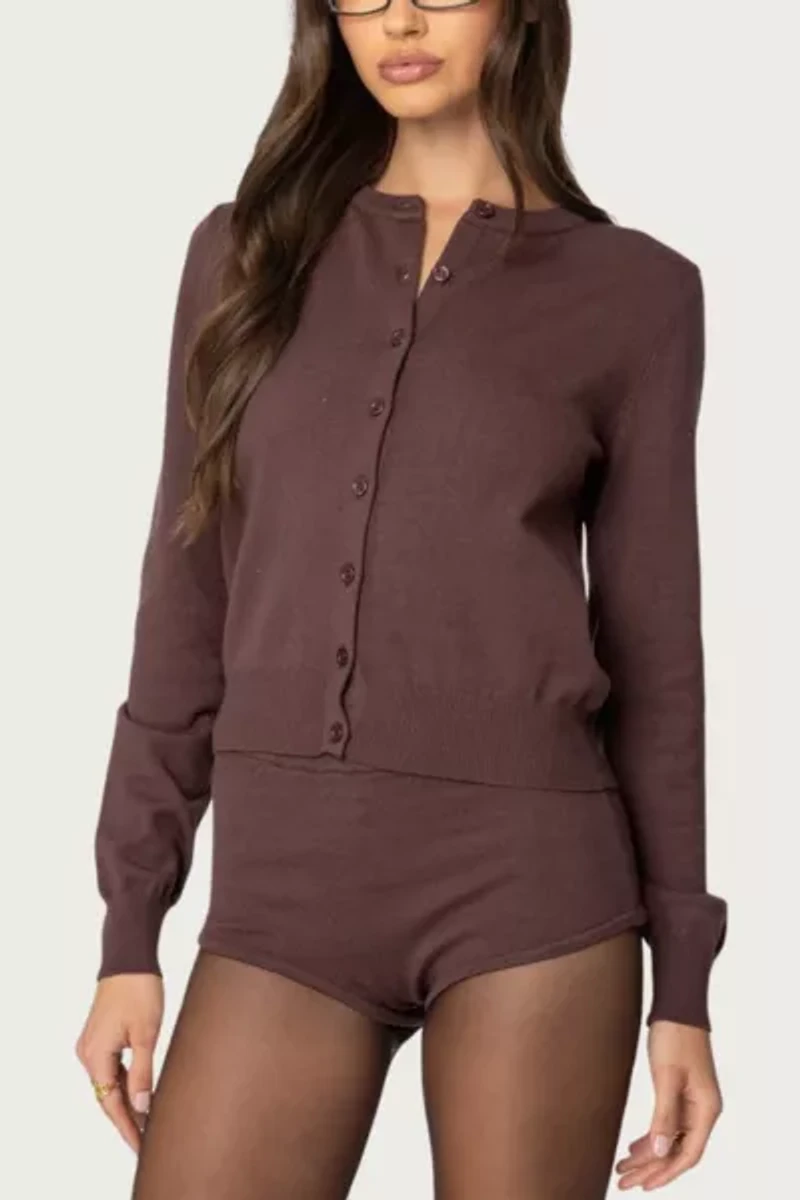 Edikted Ashlin Button Up Knit Cardigan