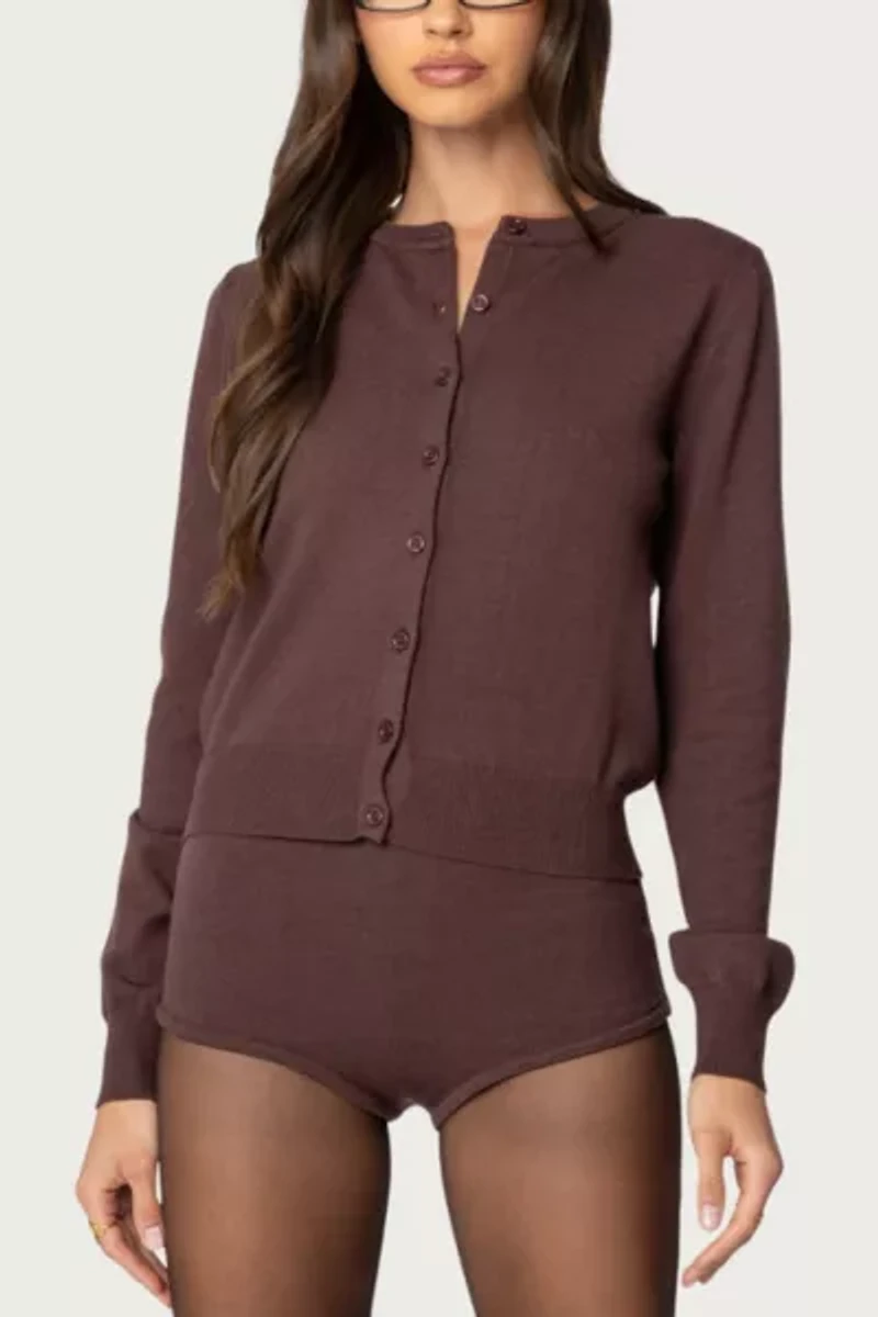 Edikted Ashlin Button Up Knit Cardigan