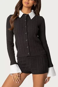 Edikted Avey Detachable Cuff & Collar Cardigan