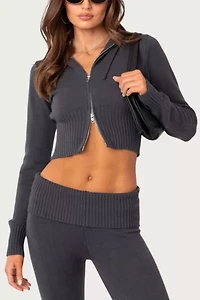 Edikted Desiree Knitted Hooded Cardigan