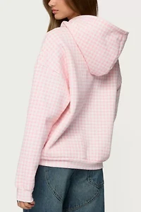 Edikted Gingham Oversized Hoodie