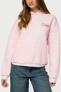 Edikted Gingham Oversized Hoodie