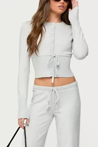 Edikted Embryn Button Up Knit Cardigan