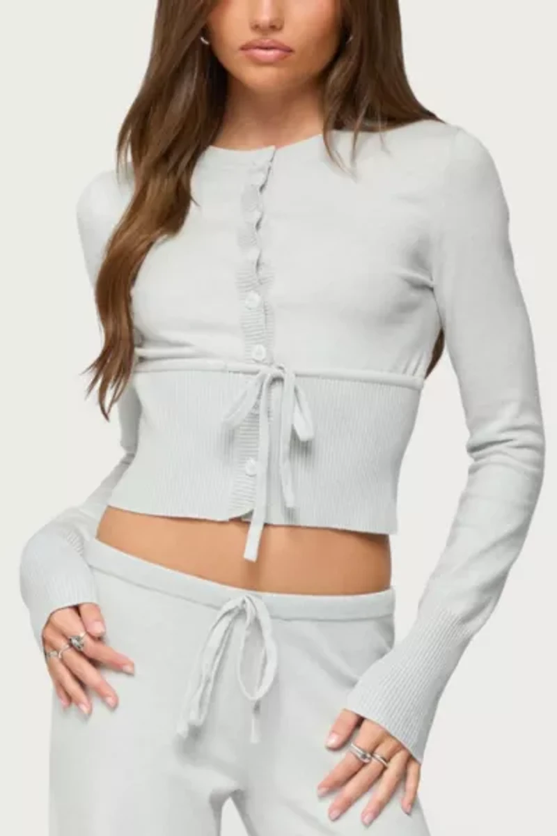 Edikted Embryn Button Up Knit Cardigan