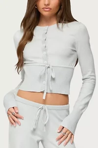 Edikted Embryn Button Up Knit Cardigan