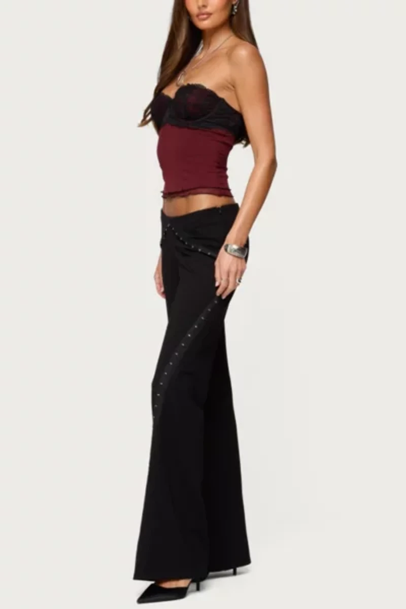 Edikted Contrast Lacey Mesh Bra Top