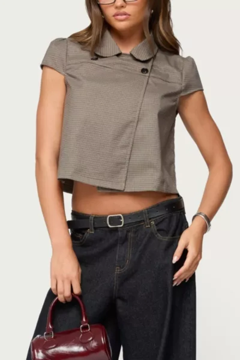 Edikted Haislee Plaid Tailored Shirt