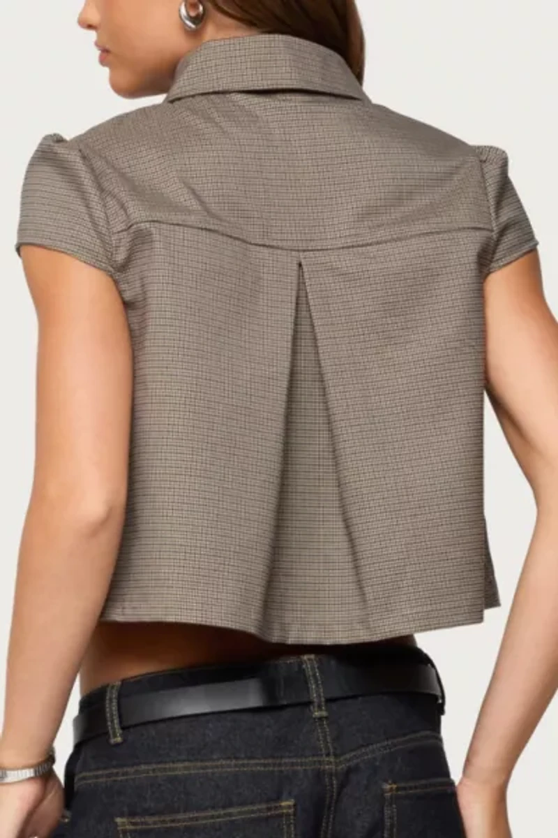 Edikted Haislee Plaid Tailored Shirt