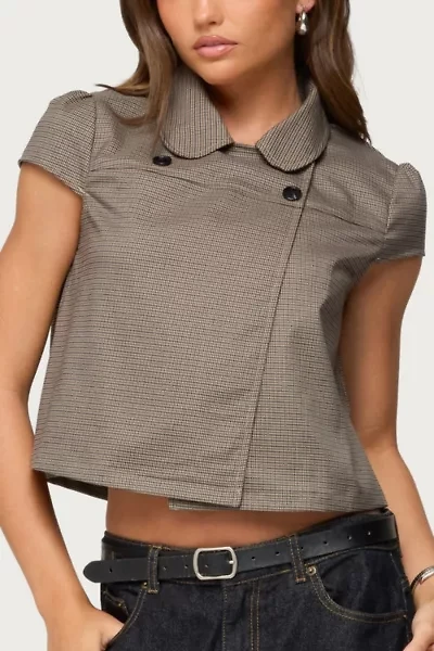 Edikted Haislee Plaid Tailored Shirt