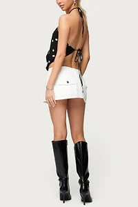 Edikted Chiffon Backless Cowl Neck Top