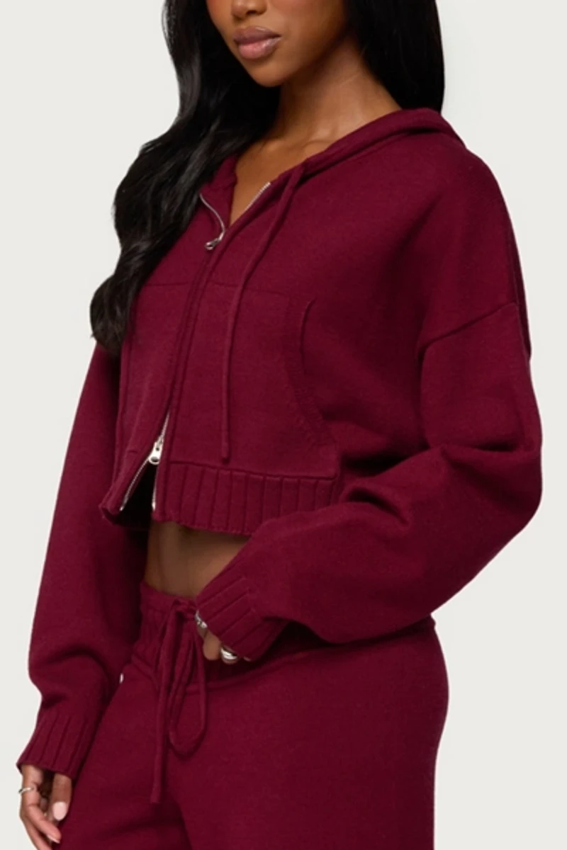 Edikted Russell Knit Hooded Cardigan