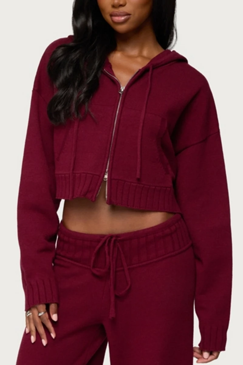 Edikted Russell Knit Hooded Cardigan