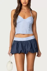 Edikted Janey Pinstripe Halter Top