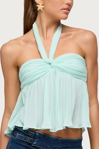 Edikted Pleated Chiffon Babydoll Halter Top