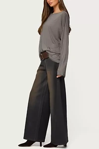 Edikted Oversized Semi Sheer Long Sleeve T Shirt
