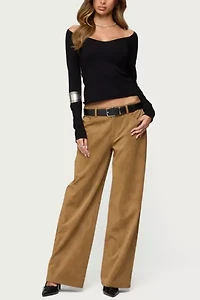 Edikted Nattie Off Shoulder V Neck Top