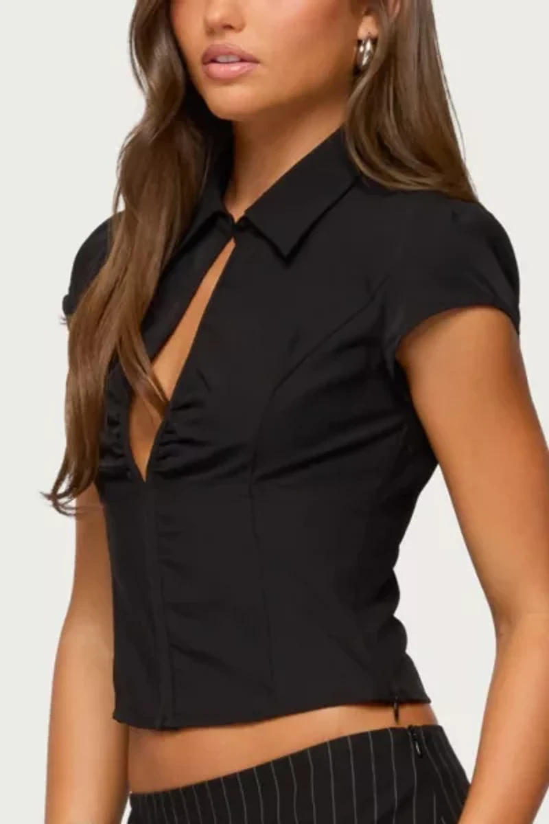 Edikted Myrna Cut Out Collar Top