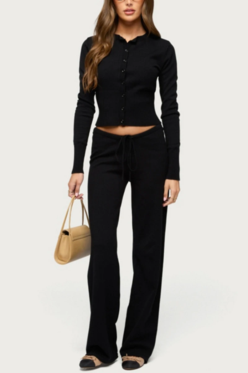 Edikted Montanna Rib Knit Cardigan