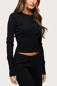 Edikted Montanna Rib Knit Cardigan