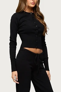 Edikted Montanna Rib Knit Cardigan