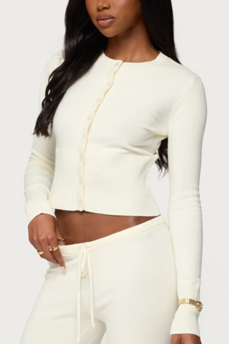 Edikted Montanna Rib Knit Cardigan