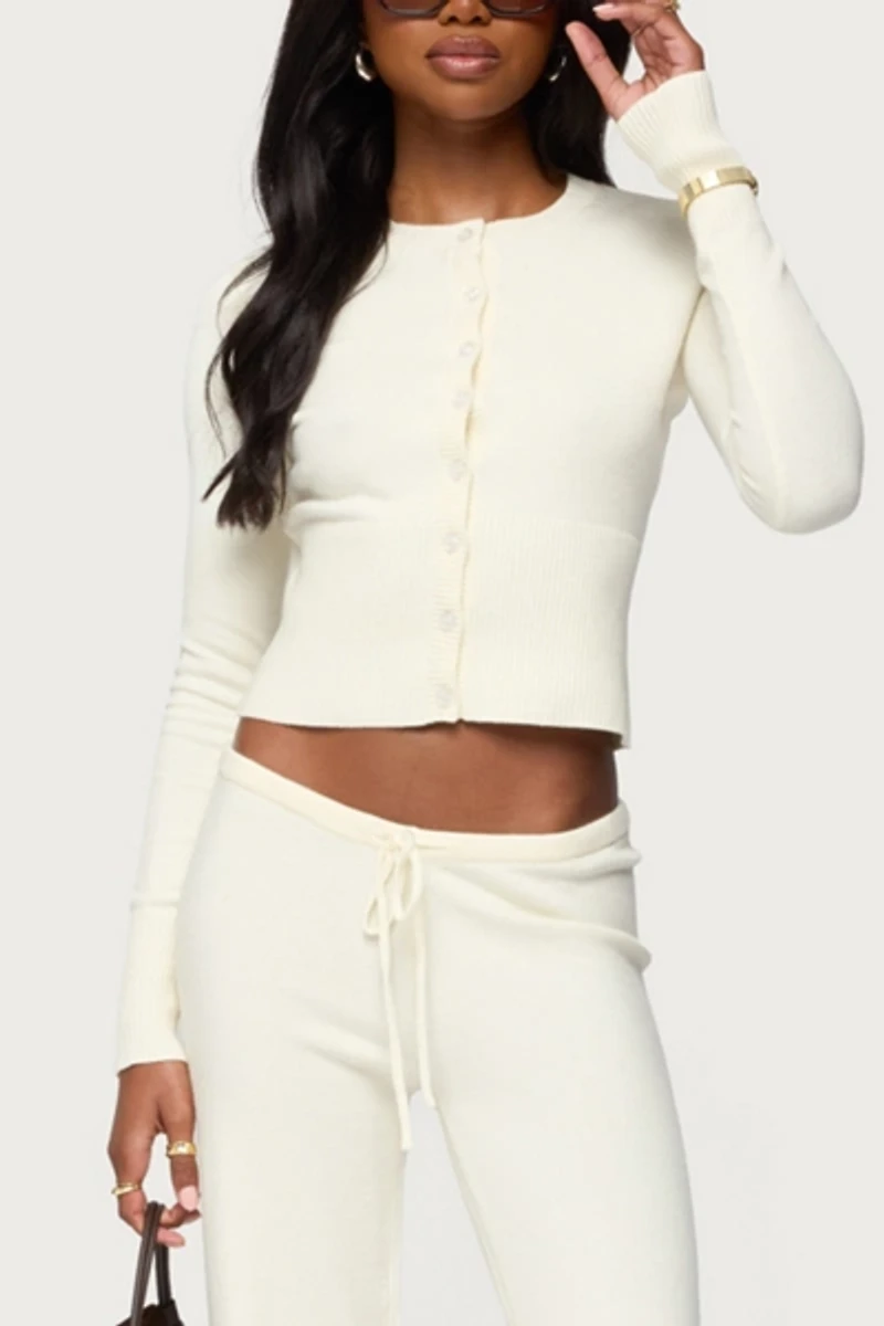 Edikted Montanna Rib Knit Cardigan