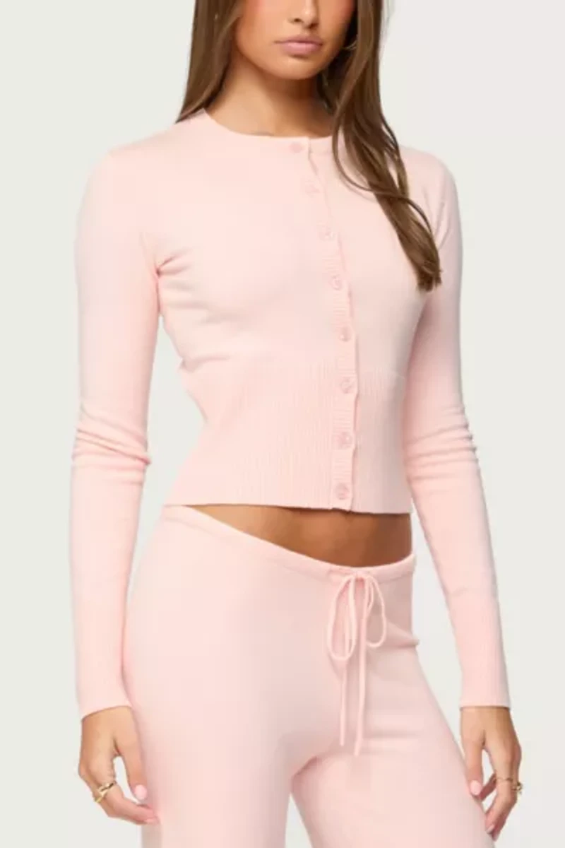 Edikted Montanna Rib Knit Cardigan