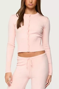 Edikted Montanna Rib Knit Cardigan