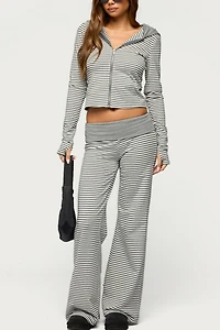 Edikted Meggy Striped Zip Up Hoodie