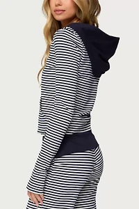 Edikted Meggy Striped Zip Up Hoodie