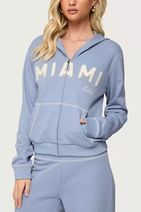 Edikted Miami Babe Zip Up Hoodie